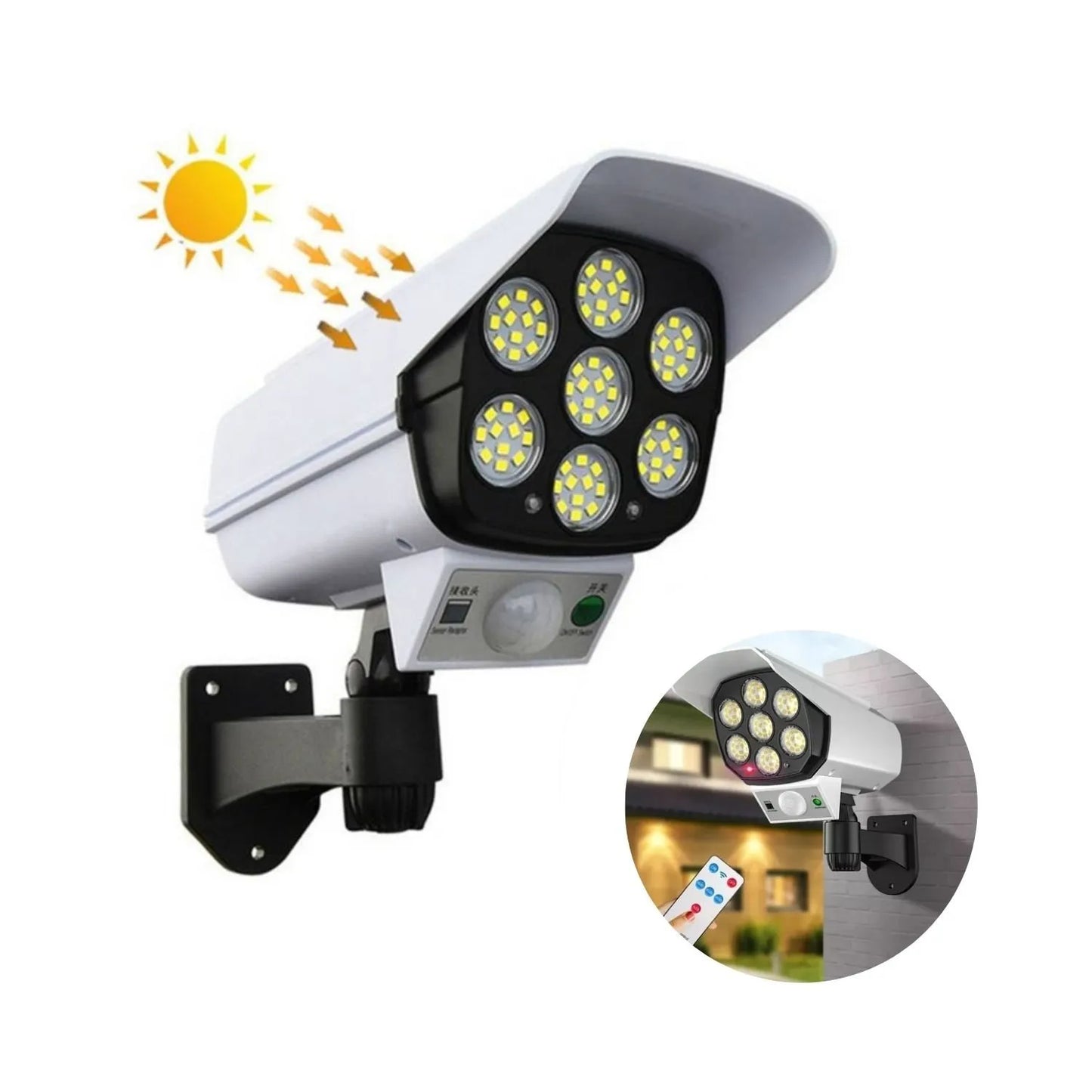 FOCO SOLAR TIPO CAMARA DE SEGURIDAD